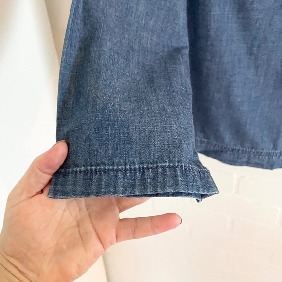 Madewell Women’s Herald Blouse Blue Denim Chambray Country Fringe XXS - Picture 6 of 10